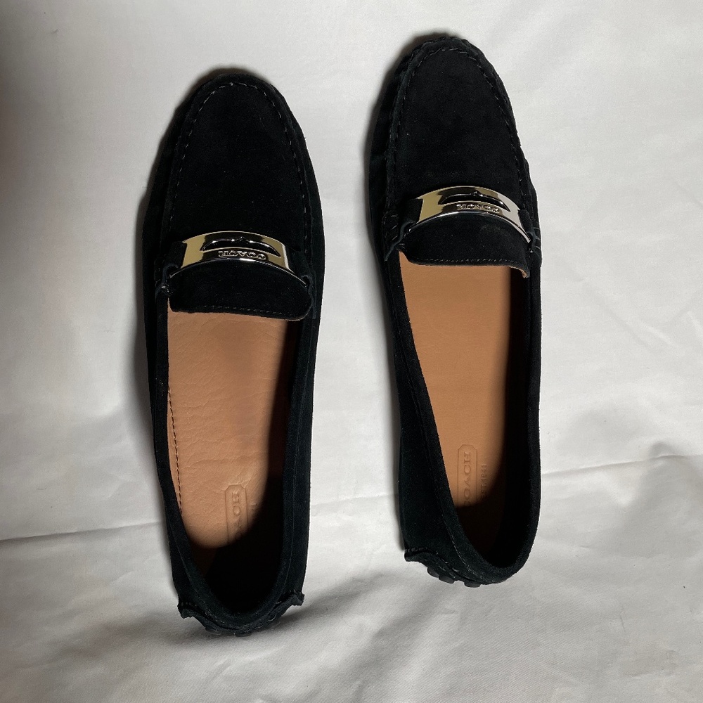 Coach Nola Driver Moccasin Black Suede